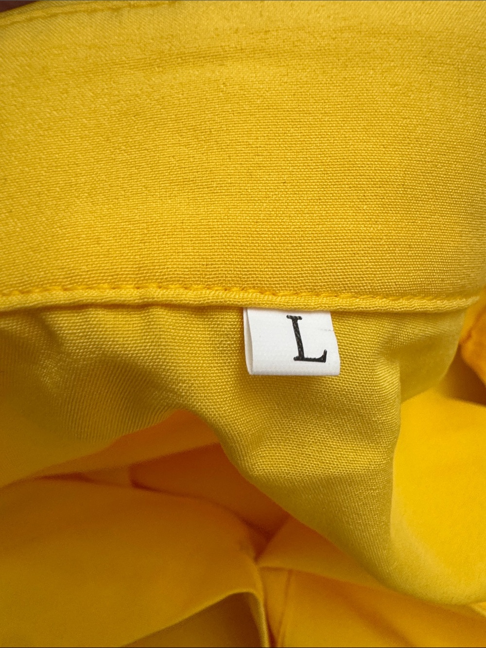 Yellow Puff Sleeve Button-Down Blouse - Picture 6 of 7